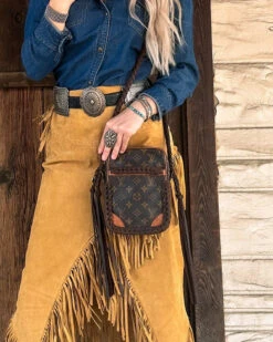 LEATHER AND VODKA DANUBE CHOCOLATE BRAIDED BAG