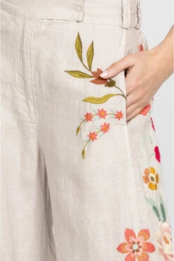 JOHNNY WAS JOYA WIDE LEG LINEN PANT -Steelers Style j66823 3 sand 5