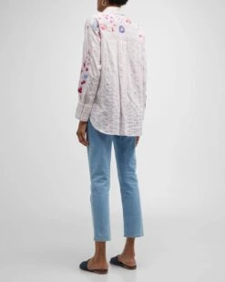 JOHNNY WAS PIPER RELAXED OVERSIZED BLOUSE -Steelers Style nm 4532483 100714 c