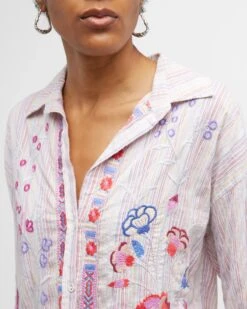 JOHNNY WAS PIPER RELAXED OVERSIZED BLOUSE -Steelers Style nm 4532483 100714 z